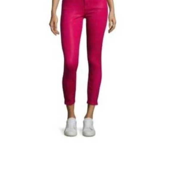 Hot Pink Coated Jeans - Picture 2 of 6